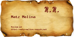 Matz Melina névjegykártya